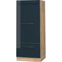 Vicco Hoge kast Fame-Line, Donkerblauw hoogglans/Goudkleurig Eiken, 60 cm
