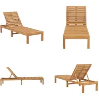 vidaXL Ligbed massief teakhout - Zonnestoel - Zonnestoelen - Zonnebed - Zonnebedden