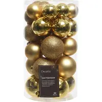 Pflanzen-Kölle Kerstballen set 30-delig | kunststof/onbreekbaar | licht goud | diverse maten