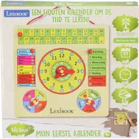 Lexibook Bio speelgoed Houten kalender met klok in het Nederlands – Houten Speelgoed