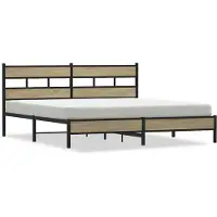 vidaXL Bedframe zonder matras metaal sonoma eikenkleurig 193x203 cm