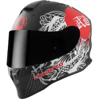 Bogotto H151 Shinee Wit Rood Helm Maat XL