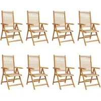 vidaXL Tuinstoelen 8 st verstelbaar massief acaciahout beige