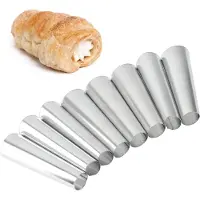 Kadax Set schuimrollers, ronde bakvormen voor het maken van slagroomrollen, traditionele bakaccessoires voor slagroombuisjes, irispelvormset (set 8 x 9 cm)