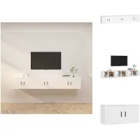 vidaXL Tv-kast - Tv-kasten - Tv-wandmeubel - Televisiekast - Tv-wandmeubels 3 st 80x34,5x40 cm wit