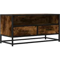 vidaXL Tv-meubel 80x34,5x40cm bewerkt hout metaal gerookt eikenkleurig