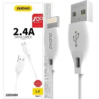 Dudao USB naar Lightning iPhone en iPad oplader en datakabel van 1 Meter - Wit