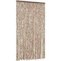 vidaXL Vliegengordijn 100x200 cm chenille beige en donkerbruin