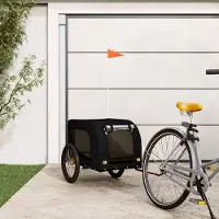 Prolenta Maison Exclusive - Fietsaanhanger voor honden, zwart, gemaakt van Oxford-stof en metaal