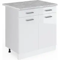 Vicco R-Line Keukenonderkast – 80 cm, WB Marmer Wit Hoogglans