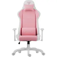 Sense7 Spellcaster FUKU PU - Gamingstoel - Belastbaar tot 150 kg - Stof & Eco-leer - Bureaustoel - Ergonomische Stoel - Max. 185 cm - Wit en roze