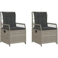 vidaXL Tuinstoelen 2 st verstelbaar poly rattan lichtgrijs