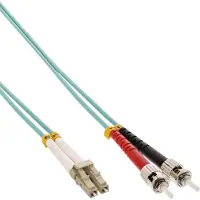 InLine LC - ST Duplex Optical Fiber Patch kabel - Multi Mode OM3 - turquoise / LSZH - 7,5 meter