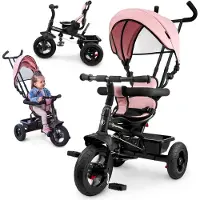 HyperMotion Driewieler Baby Evolutief 3-in-1 - Driewieler Kind 1-4 Jaar (20 kg) - Kinderwagen met Ouderlijk Stuur, 360 Draaiende Zitting
