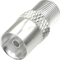 Hama 00205224, F, Coaxiale adapter, Vrouwelijke connector, Vrouwelijke connector, Zilver, Metaal