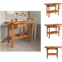 vidaXL Werkbank 124x52x83 cm - Acaciahout Werkbank - Hout - Acaciahout - Werkplek - Garage