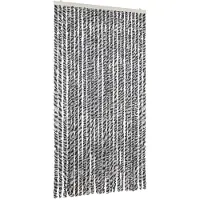 vidaXL Vliegenhor, grijs, zwart en wit, 100x220 cm, chenille