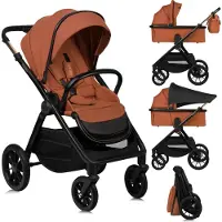 Lionelo Layla Kinderwagen 2 in 1 - XXL SET - Veelzijdig en jaarrond - Grote wielen - Bediening met een hand - Voor alle soorten terrein - Accessoireset