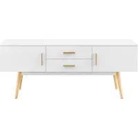 En.casa TV meubel Alavus tv kast met 2 lades 140x40x56 cm wit