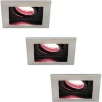 Hofronic Set van 3 stuks smart WiFi LED inbouwspots Durham RGBWW kantelbaar IP20