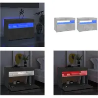 vidaXL Tv-meubelen 2 st met LED-verlichting 60x35x40 cm betongrijs - Tv-kast - Tv-kasten - Televisiekast - Televisiekasten