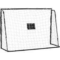 HOMCOM -Voetbaldoel-186x62x123cm-Metaal-Zwart, Wit