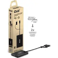 Club 3D USB-C Adapter [1x USB-A-stekker, USB-C stekker - 1x HDMI-stekker, DisplayPort stekker] - Videoadapter - 24 pin USB-C, USB Typ A (M) 0.18 m