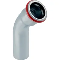 Geberit GE Mapress, C-staal, bocht, 45 graden, diameter 88,9 mm, verzinkt, met inwendige lasverbinding, 1 stuk.