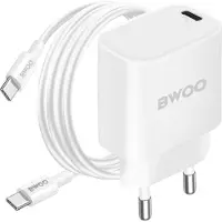 Wisam Netoplader 20W PD CDA159 USB-C + USB-C Kabel - Wit