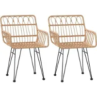 Syfax Tuinstoelen 2 st met armleuning 56x64x80 cm PE-rattan
