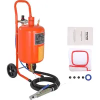 Vevor Mobiele Zandstraalmachine 18,92 L Zandstraalsysteem 243,84 cm Werkslang Zandstraalmachine 60–110 PSI Werkdruk Ideaal voor het verwijderen van roest