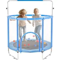 Vevor Kindertrampoline Mini Leisure Trampoline 147 cm voor peuters met veiligheidsnet en basketbalring
