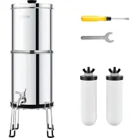 Vevor Gravity Waterfiltersysteem RVS aanrechtbladsysteem 7,8 + 8,5 L waterfiltratiesysteem