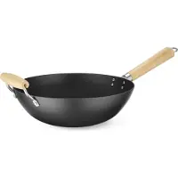 Hendi Wok met houten handgreep, diameter 324x565 mm