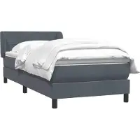 vidaXL Boxspring met matras fluweel donkergrijs 80x220 cm