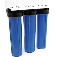 Naturewater NW-BRL03 waterfilter met 3 filters, 5 µ, 32,89 mm (1"), diameter 113 mm, met PP-filterpatronen, wandbeugel, filtersleutel, sedimentfilter, actieve koolstofblok en actieve koolstofkorrels