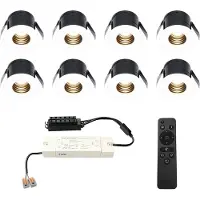 HOFTRONIC™ 8x Betty witte LED Inbouwspots complete set - Dimbaar - 12V - 3 Watt - Veranda verlichting - voor binnen en buiten - 2700K warm wit