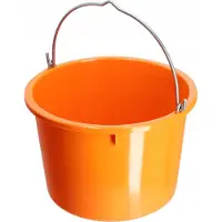 Kadax -bouw emmer gemaakt van plastic, mortelemmer met handgreep gemaakt van zinkdraad, emmer, cementemmer, mortelemmer, gipsemmer, wateremmer, tuinemmer, plastic emmer (20L 1 stuk oranje)