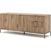 Vicco Eliza Lowboard – 150 x 60 cm met 3 laden, 2 deuren Viking Eik