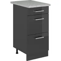 Vicco R-Line Keukenonderkast – 40 cm WB Marmer Antraciet Hoogglans