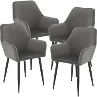 En.casa Eetkamerstoel Hollola set van 4 donkergrijs []