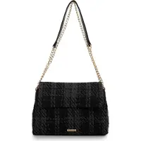 WITTCHEN Dames Bouclé Messenger Bag, Zwart, Polyester