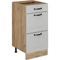 Vicco R-Line Keukenonderkast – 40 cm met laden, zonder werkblad Wit Landhuis