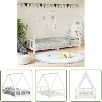 The Living Store Living Store kinderbed, wit, 90x190 cm, massief grenenhout