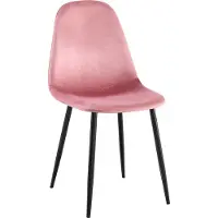 CLP Esskamerstoel Napier, bekleed met een rugleuning, roze, materiaal: fluweel