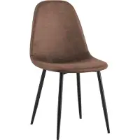 CLP Napier Eetkamerstoel - Modern Design - Zonder armleuning - Metalen Onderstel - Comfortabele Rugleuning - Max. 150 kg - Vintage kunstleer/bruin
