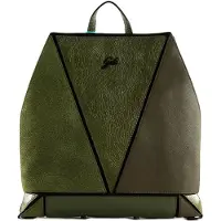 Gabs Leren Vrije tijd rugzak Naoko Momu Sendai Black Shoulder Bag Verde Oliva Antraciet