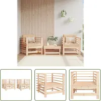 The Living Store Tuinset - Tuinstoelen - Tuinstoelen 2 st massief grenenhout - Grenenhout - Outdoor Furniture - Lounge Set