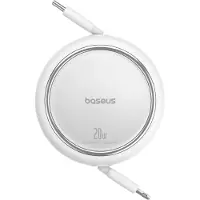 Baseus Free2Pull Oprolbare USB-C naar Lightning Kabel 20W PD 1M Wit
