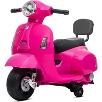 Sun baby Elektrische Vespa scooter, vanaf 18 maanden, elektrisch voertuig, kinderfiets, scooter met rugleuning, roze
